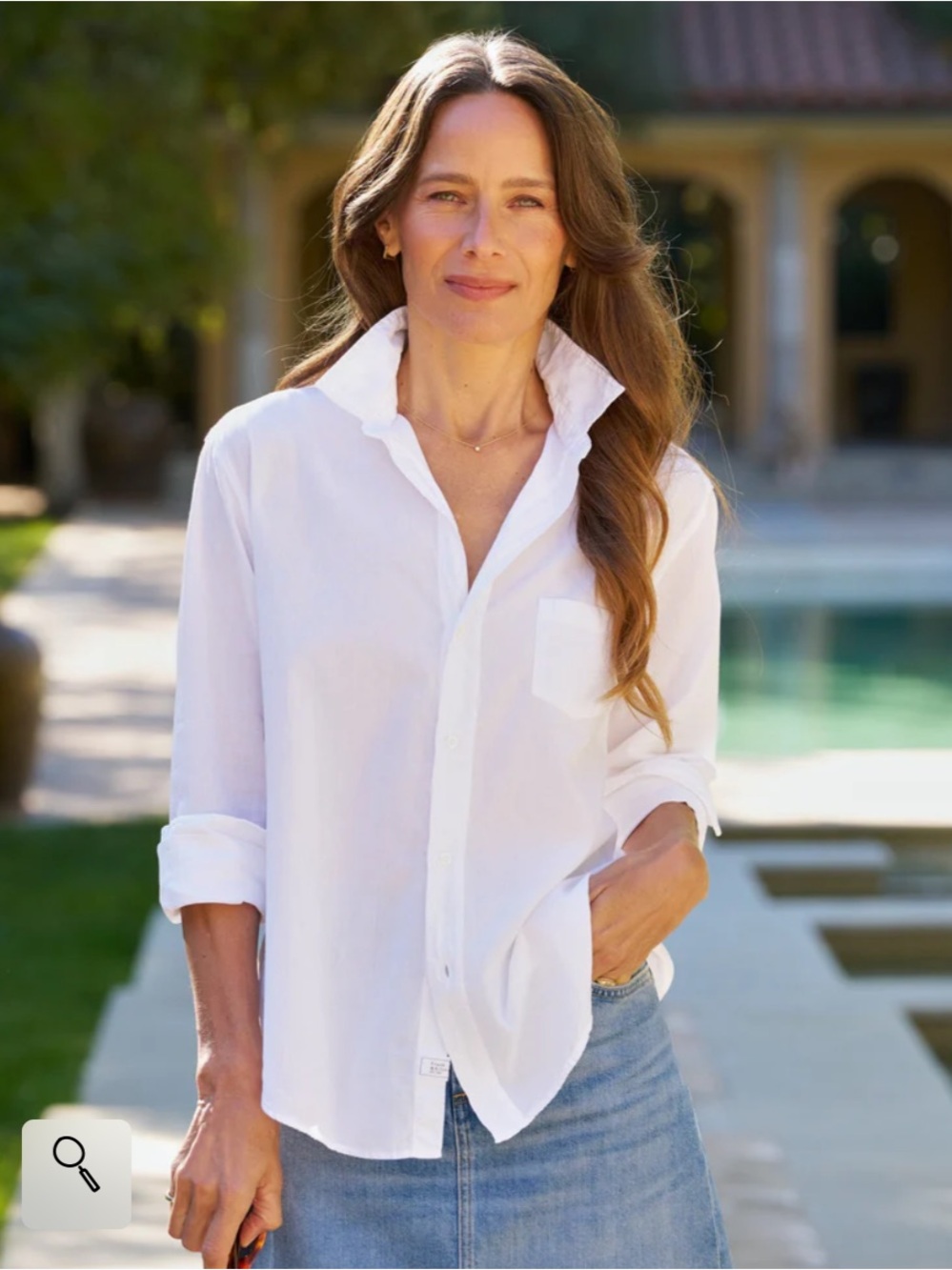 NWT Frank & Eileen Eileen White Cotton Button Down Shirt Large